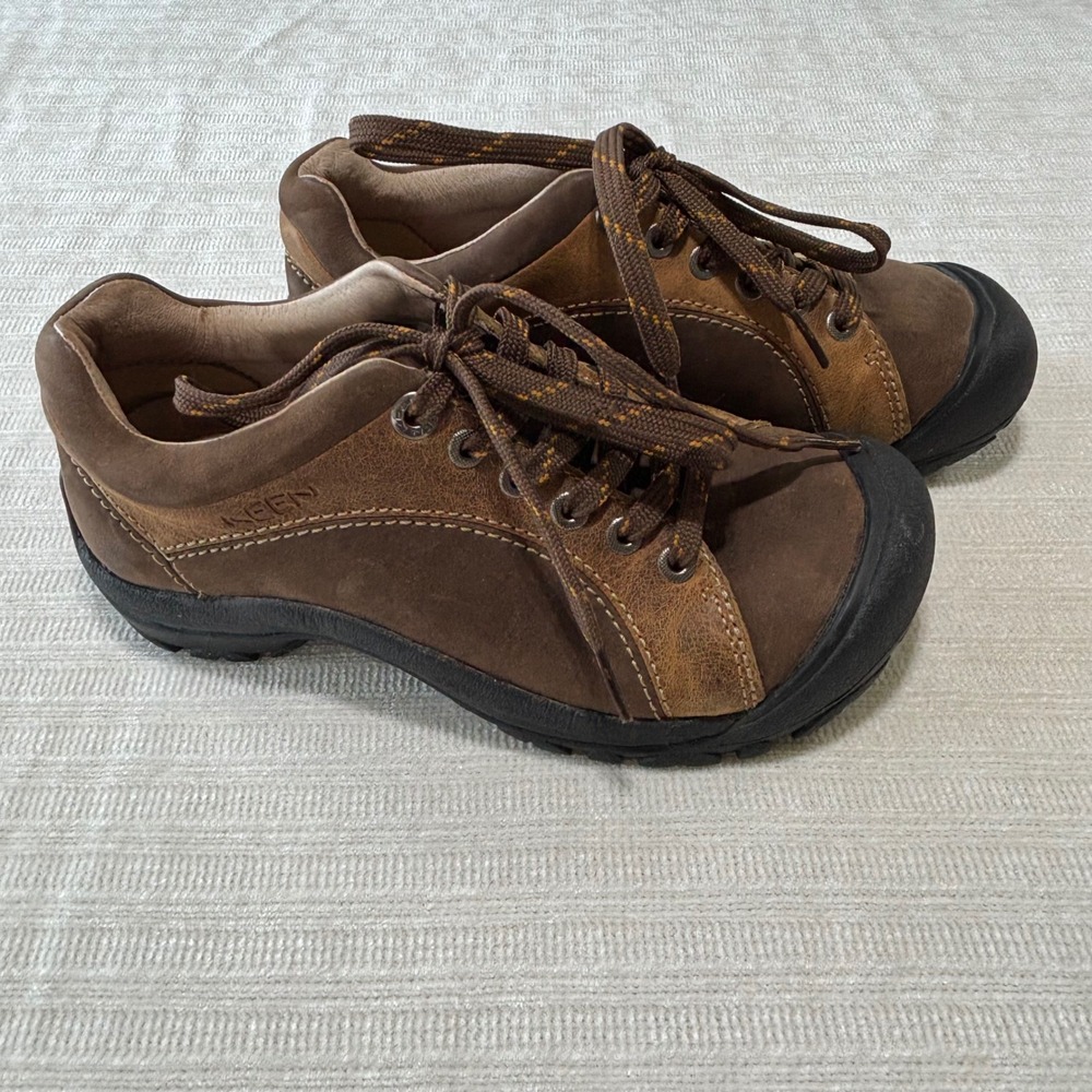 Keen Presidio Brown Leather Walking Hiking Shoes Womens Size 6 US 36 EU